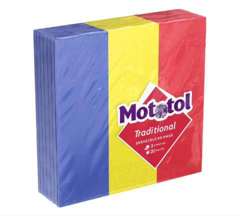Servetele - MOTOTOL SERVETELE MASA 3STR 33X33 TRICOLOR 20BUC
