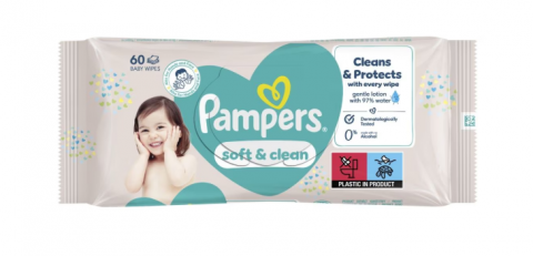 Servetele umede - PAMPERS SERVETELE UMEDE BABY SOFT CLEAN 60BUC