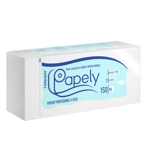 Prosoape hartie pentru bucatarie - PAPELY PROSOP V FOLD 2STR 150BUC ALB