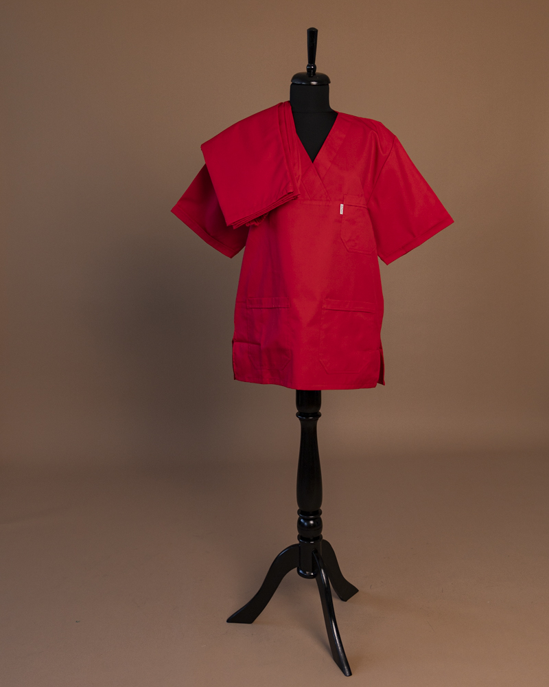 Costum chirurgical unisex Rosu [3]