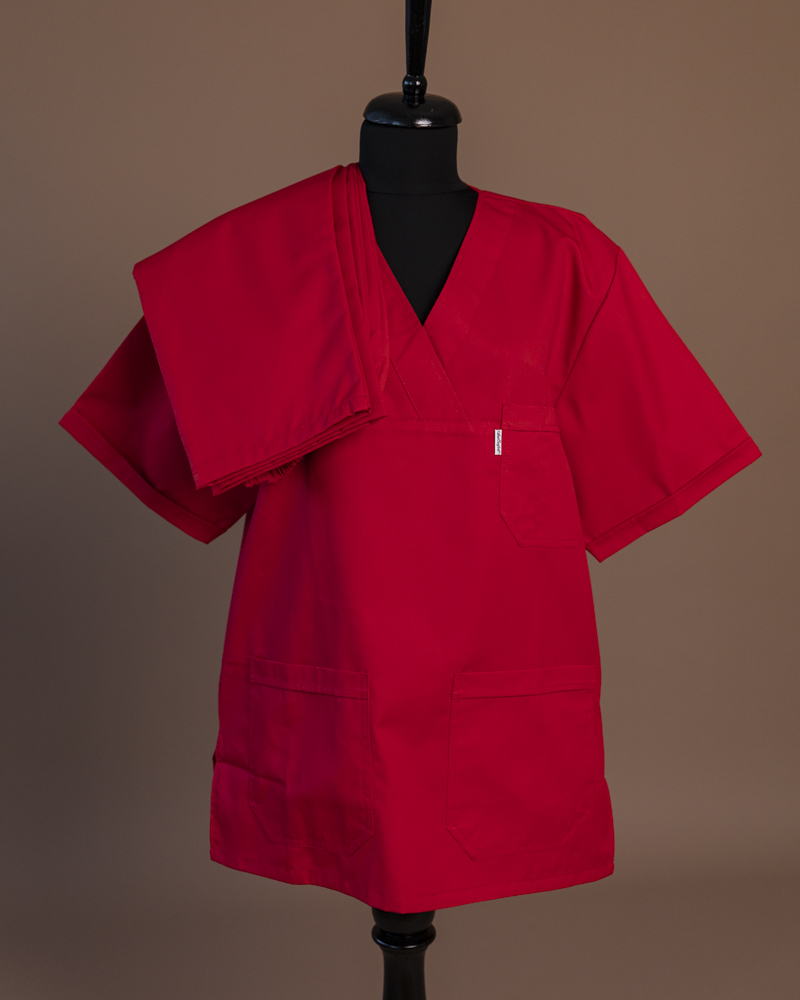 Costum chirurgical unisex Rosu [2]