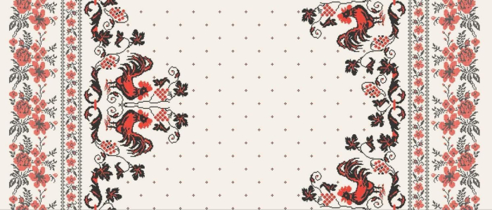 Față de masă cu model tradițional - Model Cocoși [2]