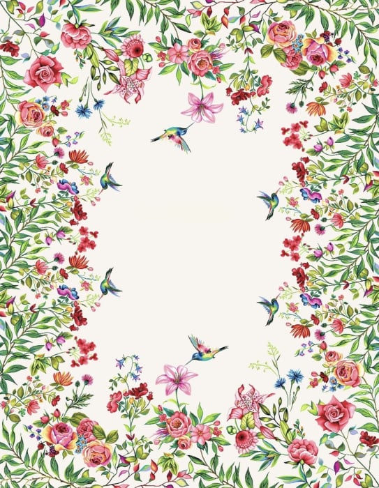 Față de masă din bumbac tip goblen, Colibri [2]