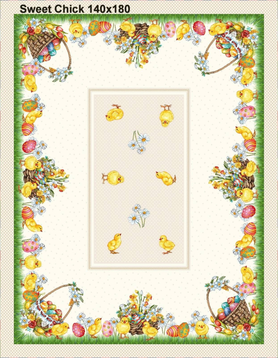 Față de masă din bumbac tip goblen, Coş cu Ouă [3]