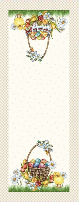 Față de masă din bumbac tip goblen, Coş cu Ouă [2]