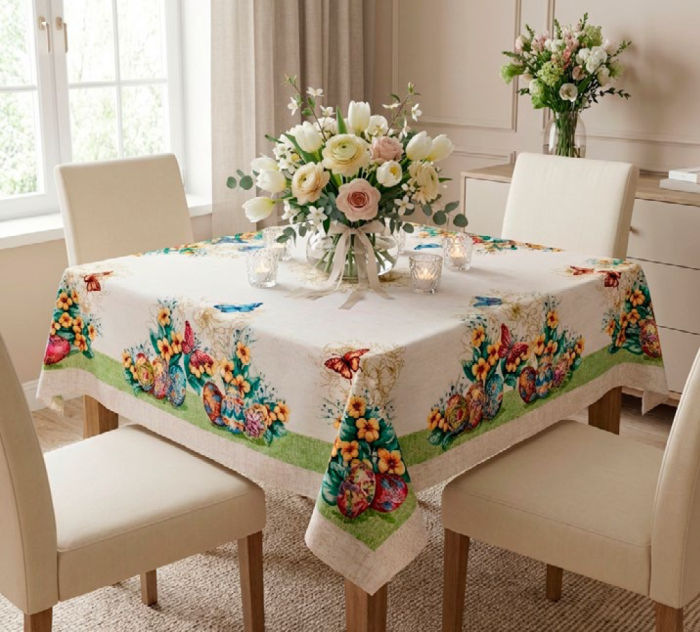 Față de masă din bumbac tip goblen,  Ouă de Paște [2]