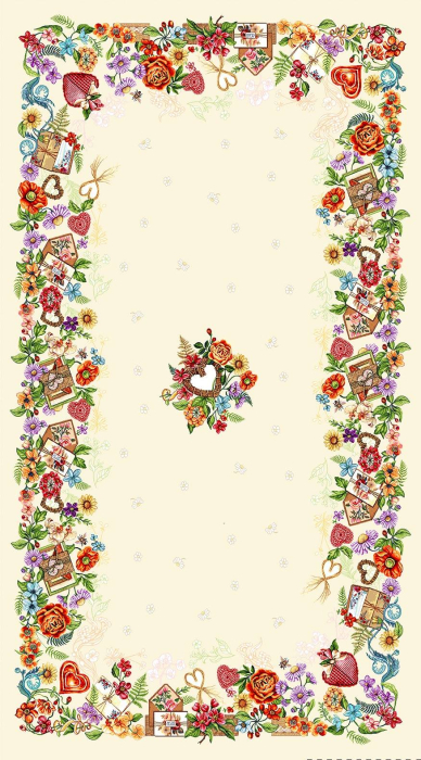 Față de masă din bumbac tip goblen, Floria [3]