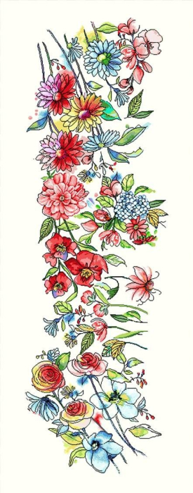 Față de masă din bumbac tip goblen, Crizantema [2]