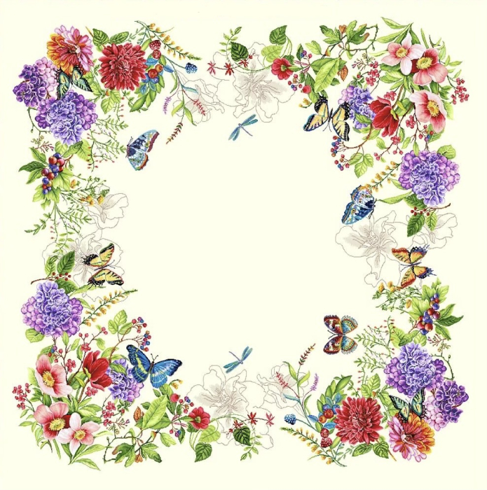 Față de masă din bumbac tip goblen, Fluturi si Libelule [3]