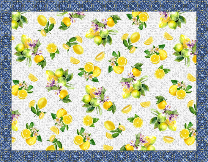 Față de masă din bumbac tip goblen, Lămâi [3]