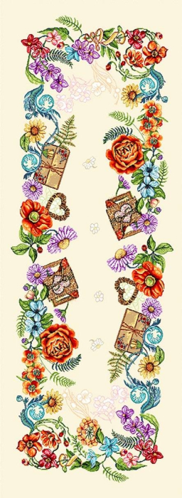 Față de masă din bumbac tip goblen, Floria [2]