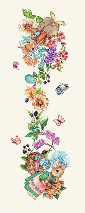 Față de masă din bumbac tip goblen, model Pascal- Petale de Flori [3]