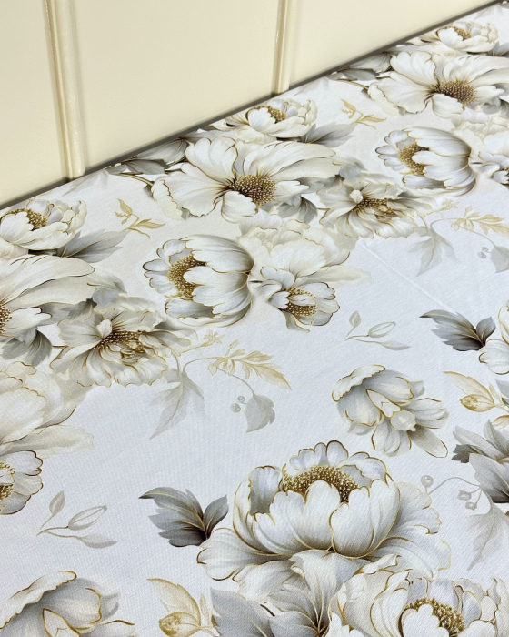 Față de masă impermeabilă, 100% bumbac - Bujor Imperial [2]