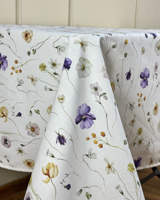 Față de masă impermeabilă, 100% bumbac - Floricele de Primăvară [4]