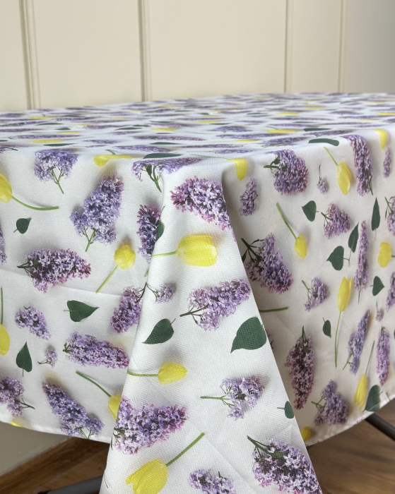 Față de masă impermeabilă- Flori Liliac [3]