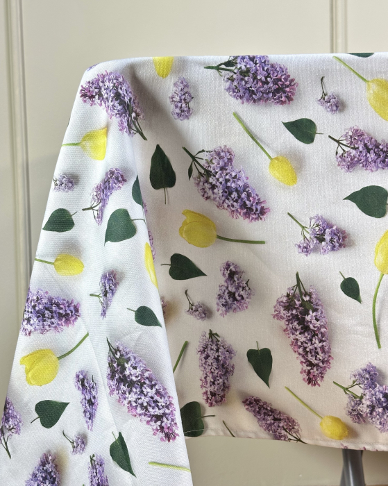 Față de masă impermeabilă- Flori Liliac [4]