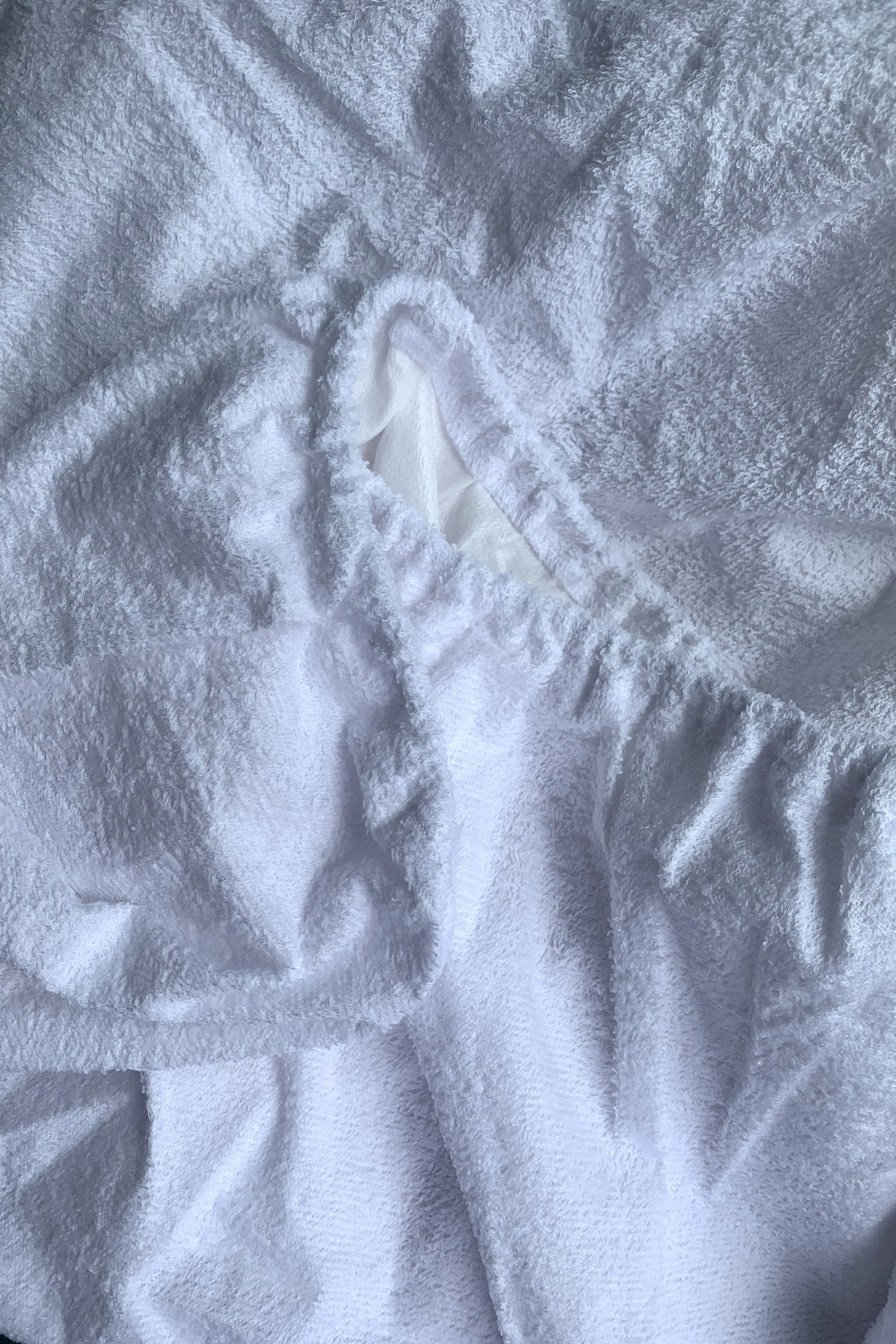 Față de pernă impermeabilă, bumbac cu frotir, alb [4]