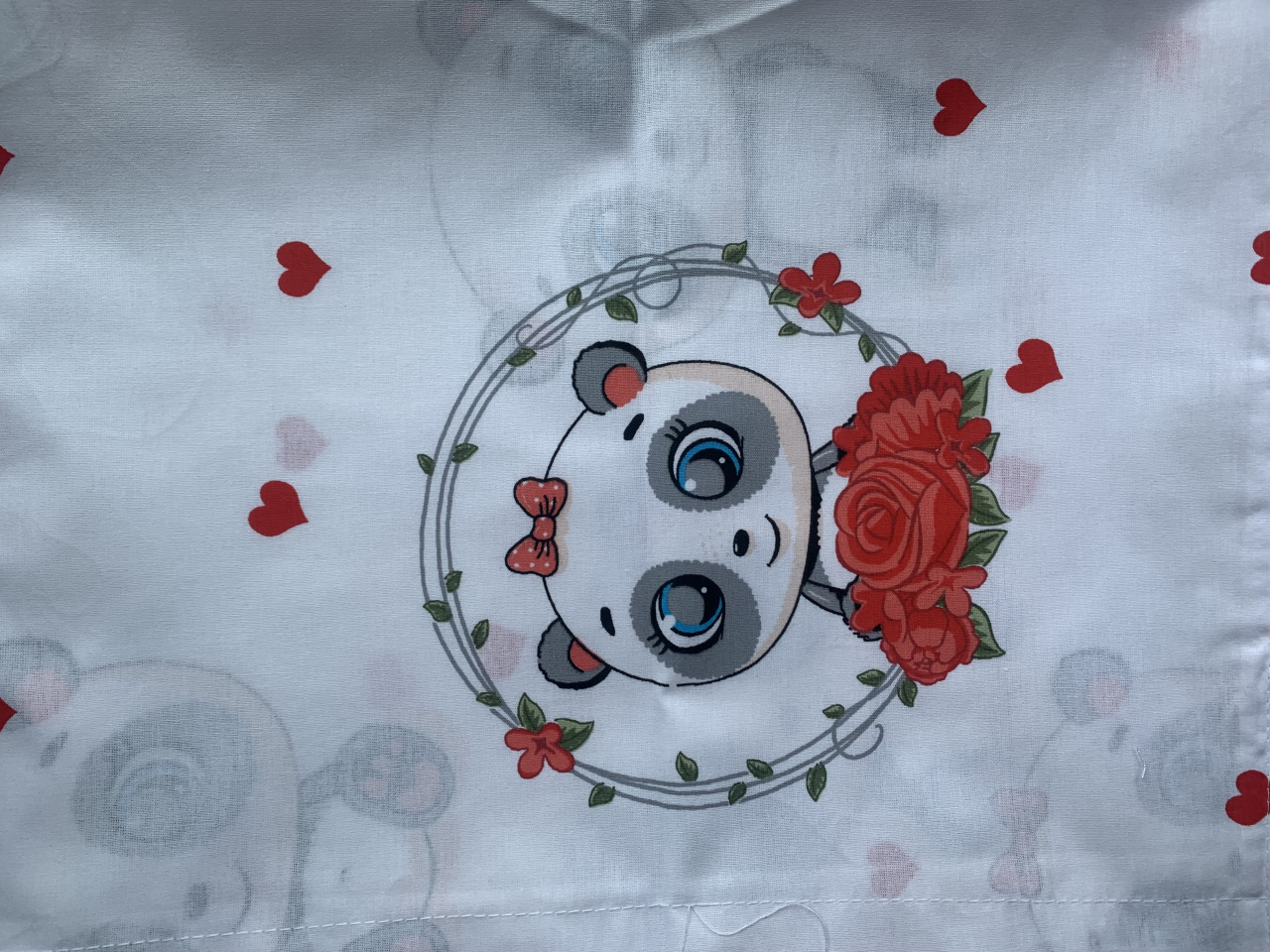 Lenjerie de pat bebe- Ursuleti panda [2]