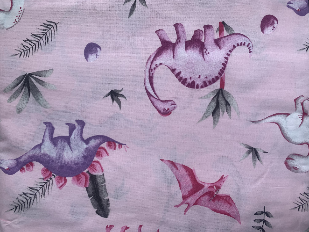 Lenjerie de pat bebe- Dinozauri roz [3]