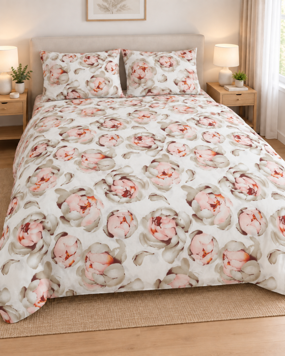 Lenjerie de pat cu model Boboci din bumbac ranforce 100% – Ana Confort [2]