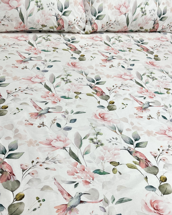 Lenjerie de pat din bumbac ranforce 100% - Darielle roz [3]