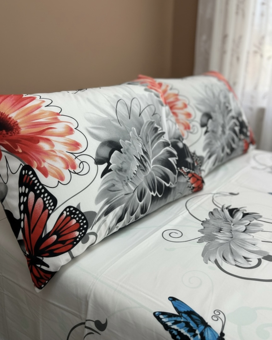 Lenjerie de pat din bumbac ranforce 100% - Fluturi și Gălbenele [3]
