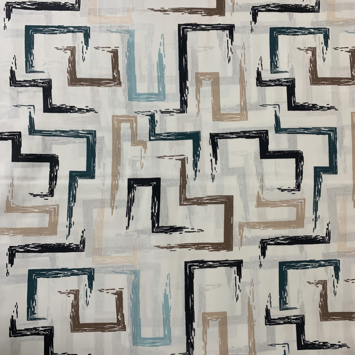 Lenjerie de pat dublu din bbc satinat- Linii bleu [2]