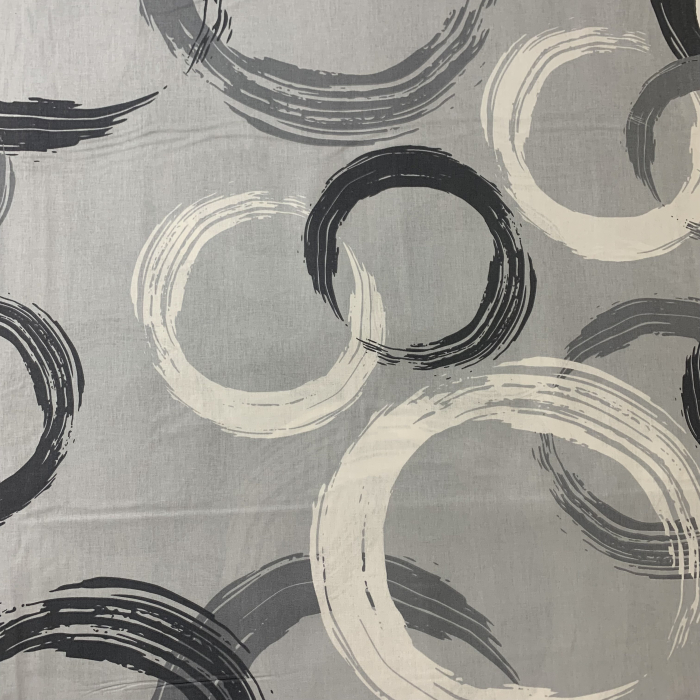 Lenjerie de pat dublu din bbc satinat- Cercuri Alb-Negru [1]