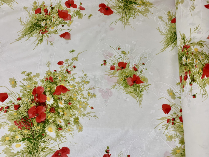 Lenjerie de pat dublu din bbc satinat- Maci și romaniță [2]