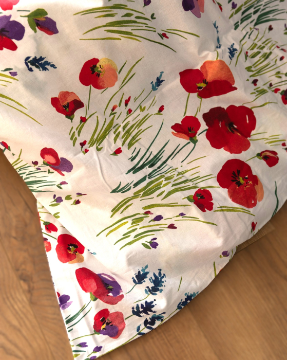 Lenjerie de pat din bumbac ranforce - Maci si Lavandă [2]