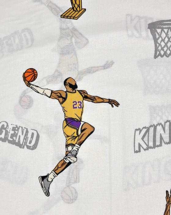 Lenjerie de pat pentru copii din bumbac ranforce 100% - Baschet [2]