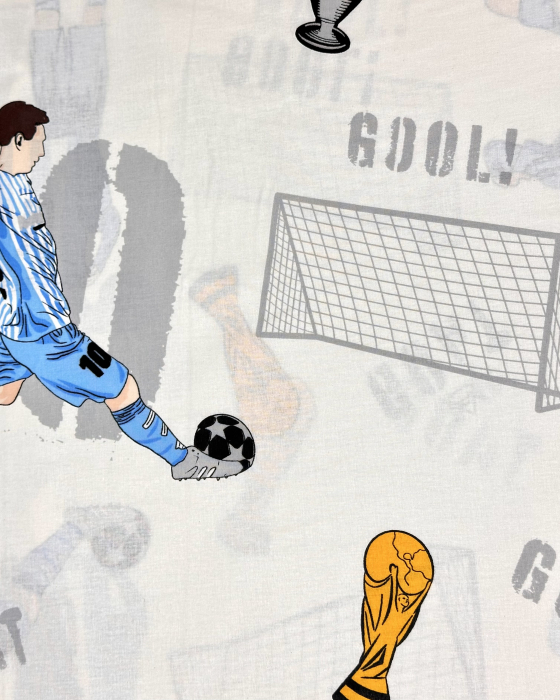 Lenjerie de pat pentru copii din bumbac ranforce 100% - Fotbal [2]