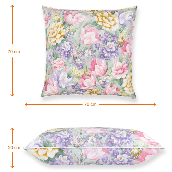 Perne cu Puf și Pană de Gâscă, 70*70, Flori Mov [2]