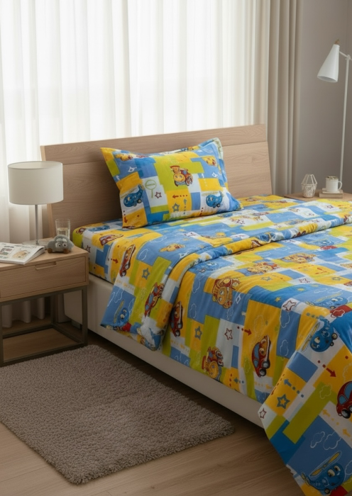Piese lenjerie de pat| bumbac ranforce 100%| Mașinuțe colorate [1]