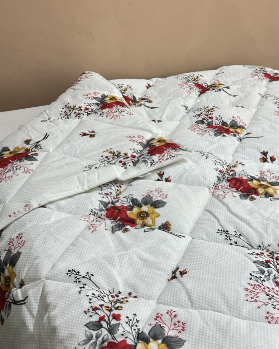 Pilotă antialergică vară| Umplutură Melană|Dos bumbac|Buchet Anemone Rosii [4]