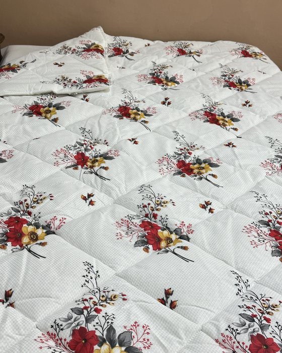 Pilotă antialergică vară| Umplutură Melană|Dos bumbac|Buchet Anemone Rosii [2]