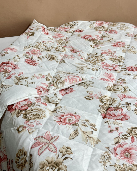 Pilotă antialergică vară| Umplutură Melană|Dos bumbac| Buchet Roz [3]