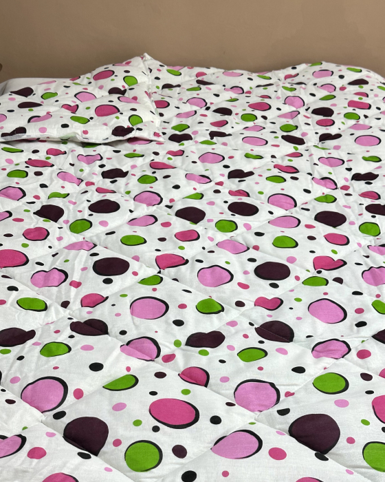 Pilotă antialergică vară| Umplutură Melană|Dos bumbac| Buline colorate [2]