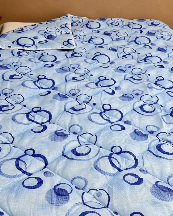 Pilotă antialergică vară| Umplutură Melană|Dos bumbac| Cercuri albastre [2]