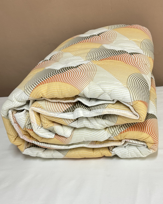 Pilotă antialergică vară| Umplutură Melană|Dos bumbac|Geometric Portocaliu-Gri [4]