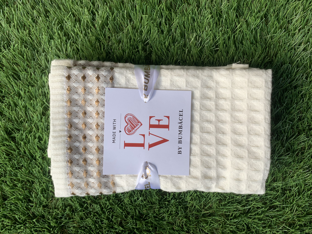 Prosop de bucătărie brodat- Crem, 33×55 cm [3]