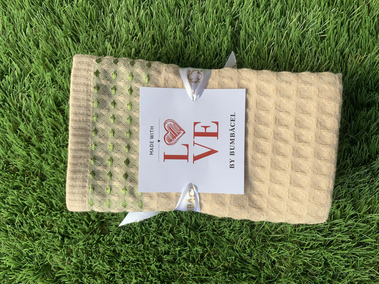 Prosop de bucătărie brodat- Crem, 33×55 cm [2]