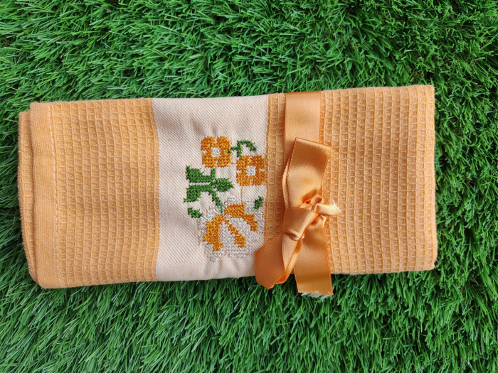 Prosop de bucătărie din bumbac, cu broderie tradițională, 45×70 cm, diverse culori [2]