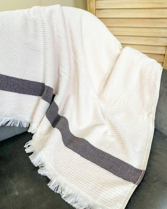 Prosop de față Vijin cu franjuri, din bumbac 100%,  50/85 cm [3]