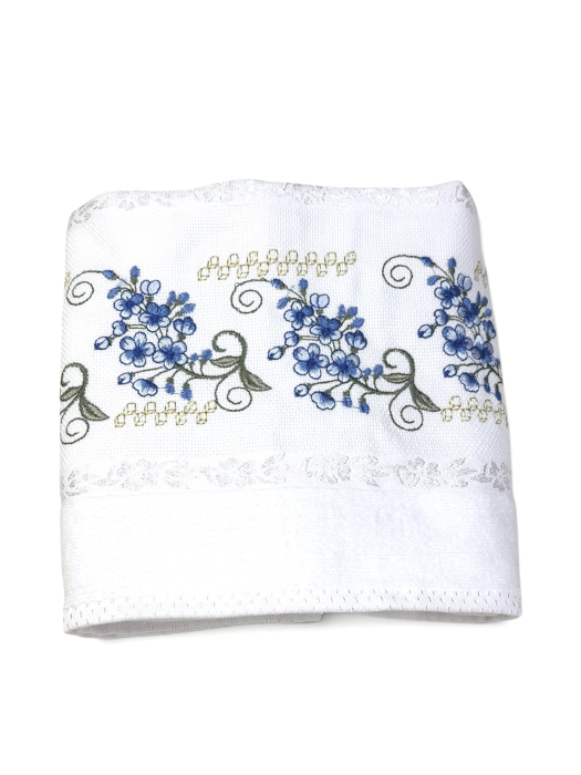 Prosop față brodat 50x90 cm|bumbac 100%| frotir absorbant| Flori de Cireș [7]