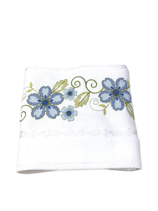 Prosop față brodat 50x90 cm|bumbac 100%| frotir absorbant| Anemone [4]