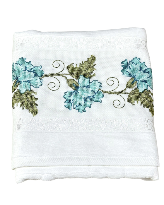 Prosop față brodat 50x90 cm|bumbac 100%| frotir absorbant| Vița de vie [2]
