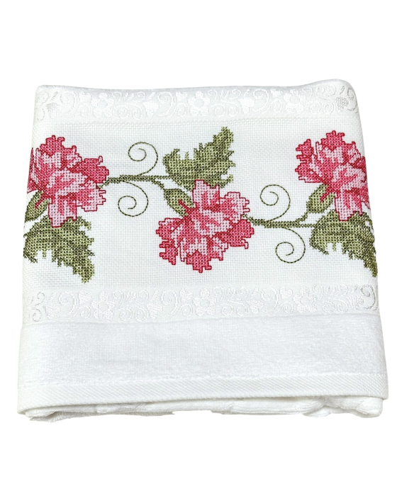 Prosop față brodat 50x90 cm|bumbac 100%| frotir absorbant| Vița de vie [2]