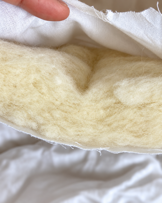 Protectie Saltea Lână Merinos 100% 140x200 Topper Saltea Crem [3]