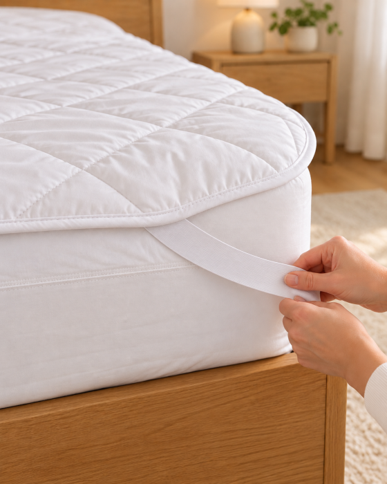 Protectie Saltea Lână Merinos 100% 140x200 Topper Saltea Crem [2]